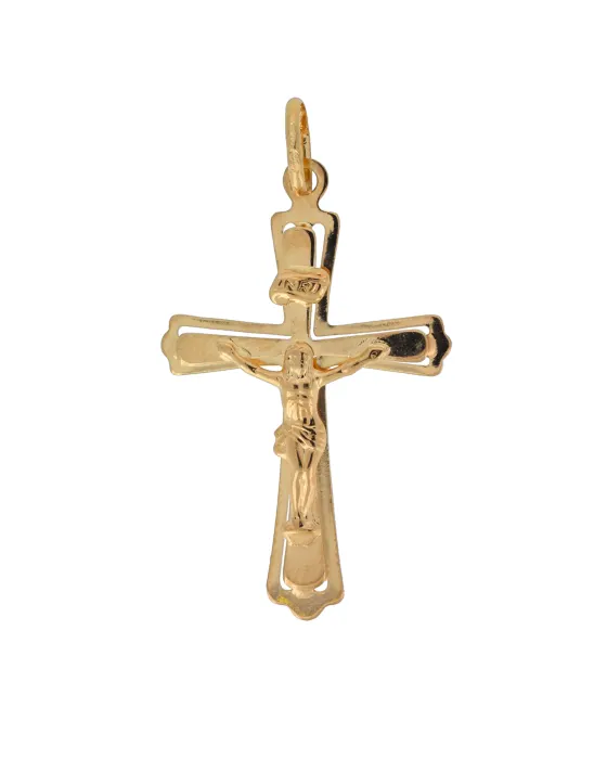 9CT Y/G FLAT CRUCIFIX 024